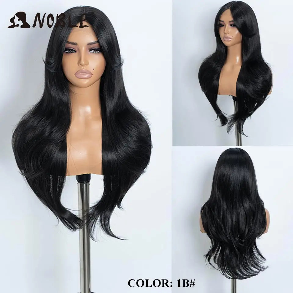 Noble Synthetic Lace Front Wig 26" Straight Ombre lace Wig  Cosplay part Wig Blonde Wigs For Women Lace Wig synthetic Lace Wig