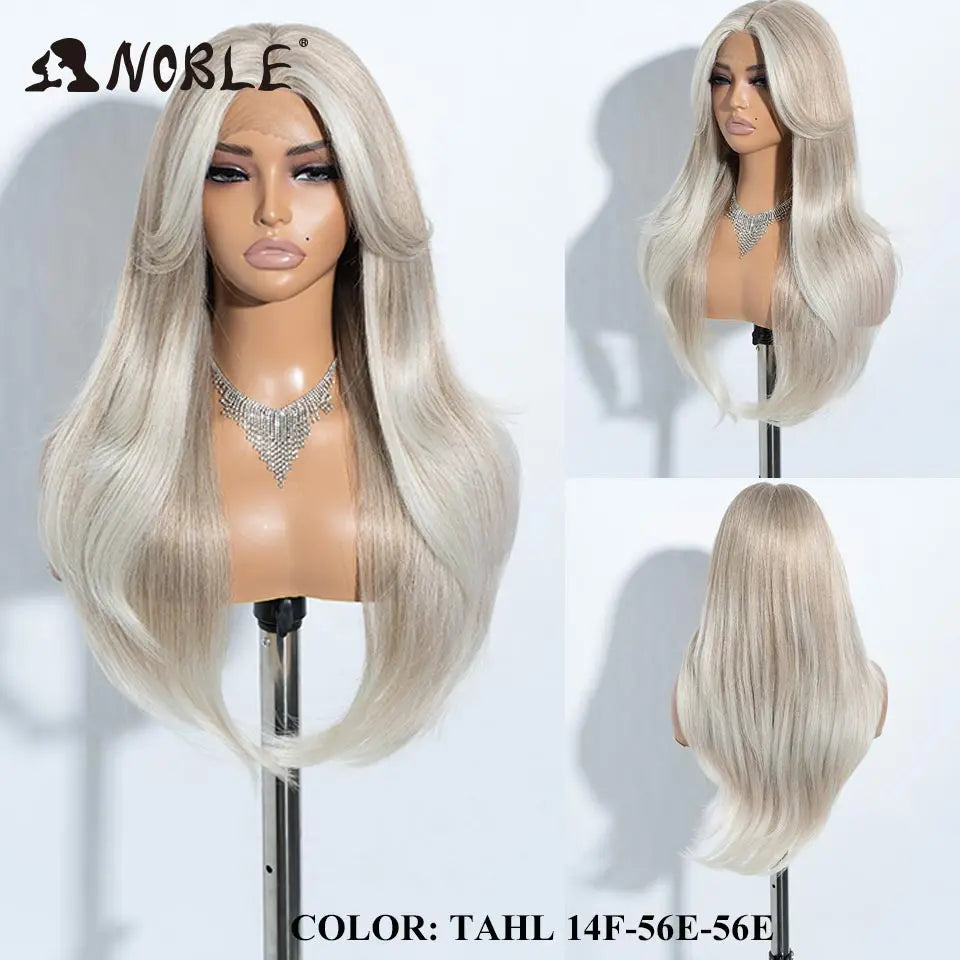 Noble Synthetic Lace Front Wig 26" Straight Ombre lace Wig  Cosplay part Wig Blonde Wigs For Women Lace Wig synthetic Lace Wig