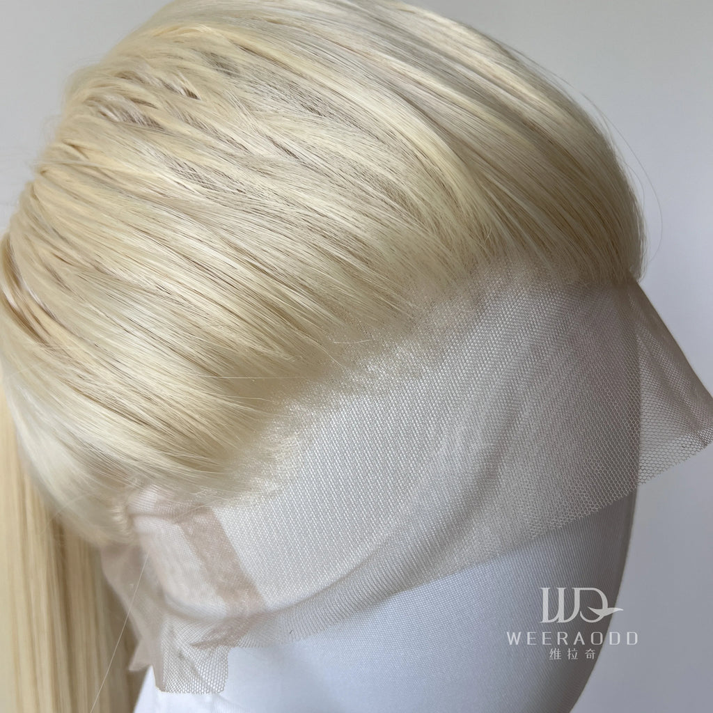 Light Blonde Color Synthetic Full Lace Wigs for Black Women Heat Resistant 26 Inch Long Straight Full Hand Tied Free Part 150%