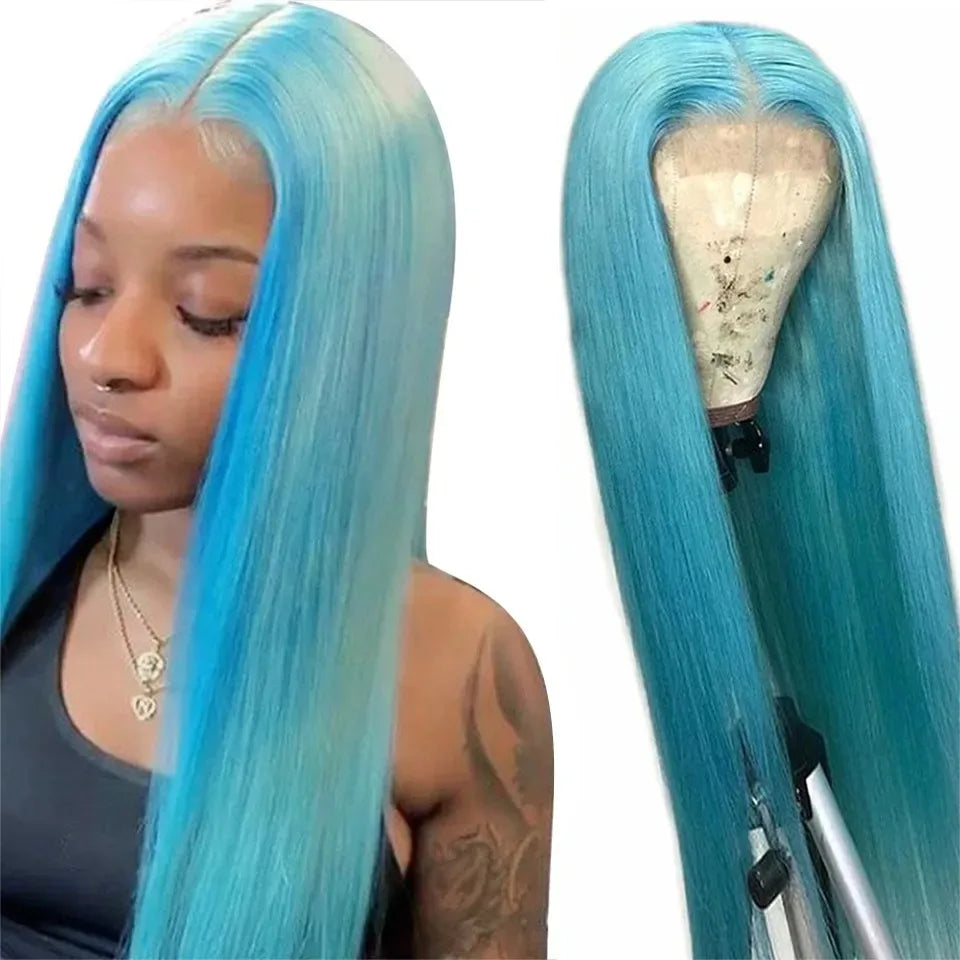 Platinum Blonde Straight Lace Front Wig Pre Plucked Ready to Wear 13x4 HD Glueless Synthetic Lace Frontal Wig for Women Cosplay