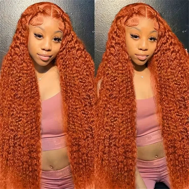 Orange Ginger Deep Curly Wigs