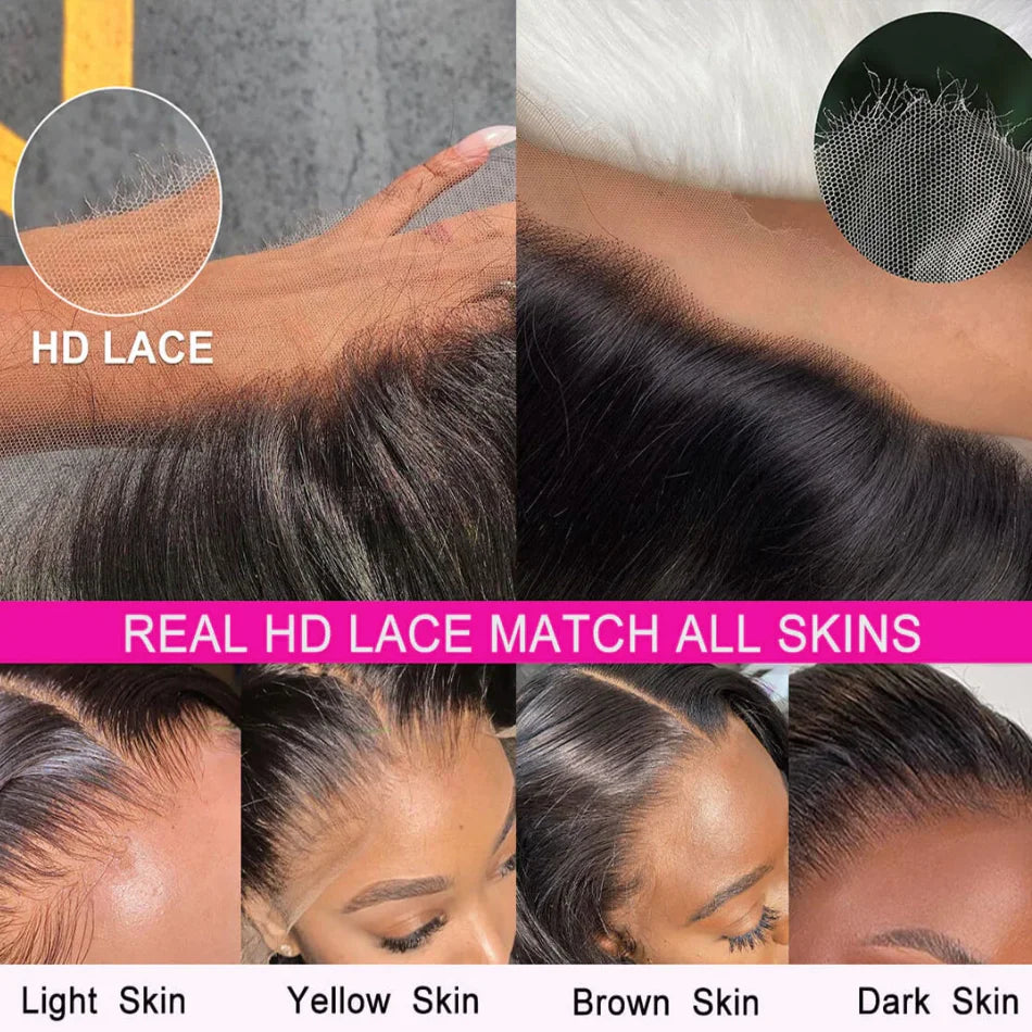 Natural Black Body Wave / Straight / Curly 100% Human Hair Wigs