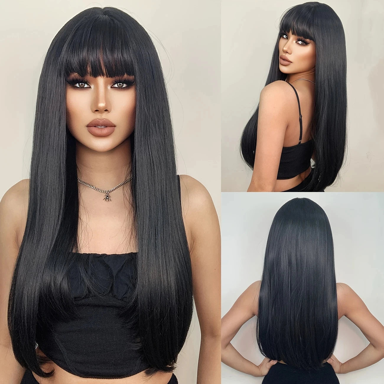 Red wine color synthetic wig with long curly hair