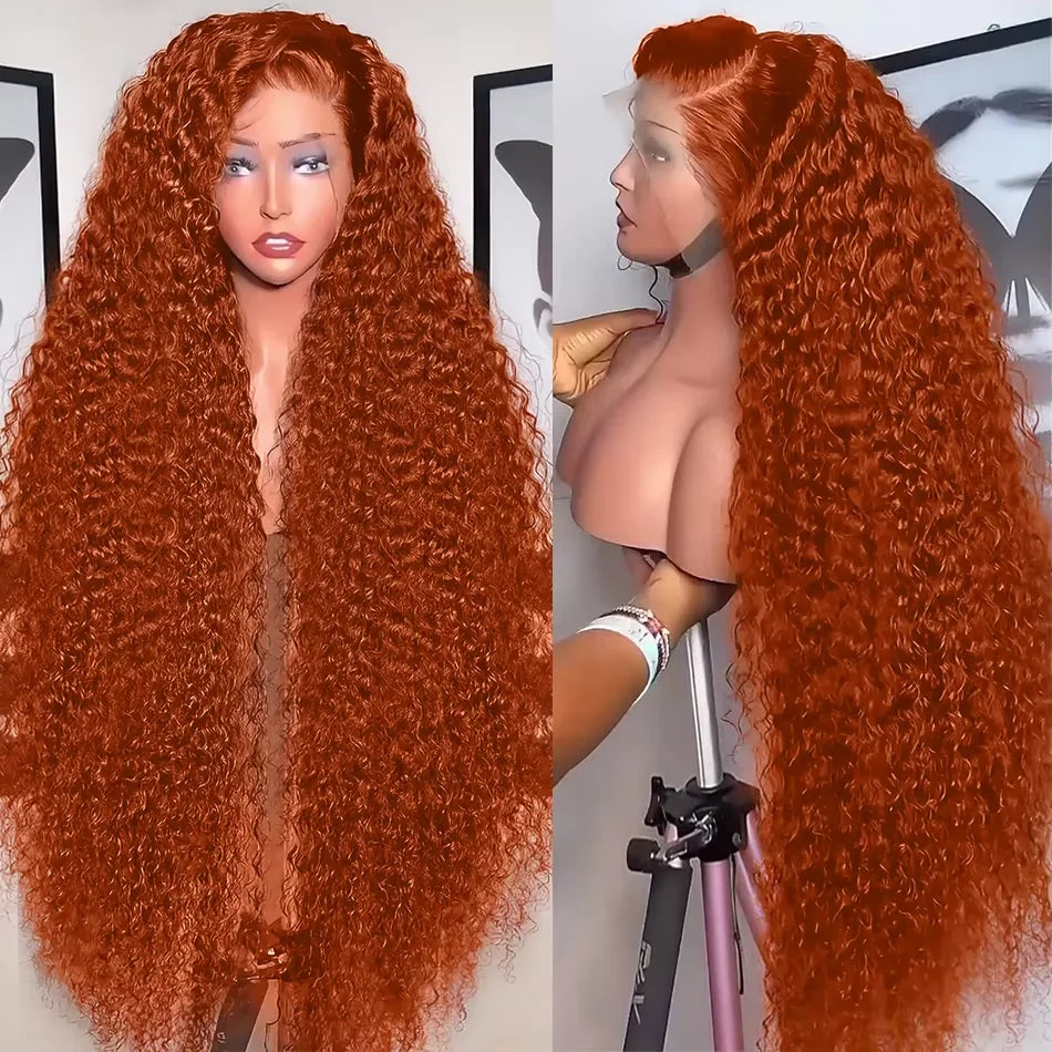 Orange Ginger Deep Curly Wigs
