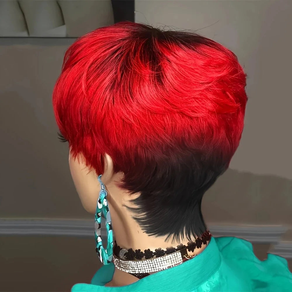 Pixie Cut Wig Human Hair Short Human Hair Wigs for Women Full Machine Wig Blonde 1b/27 Short Wigs