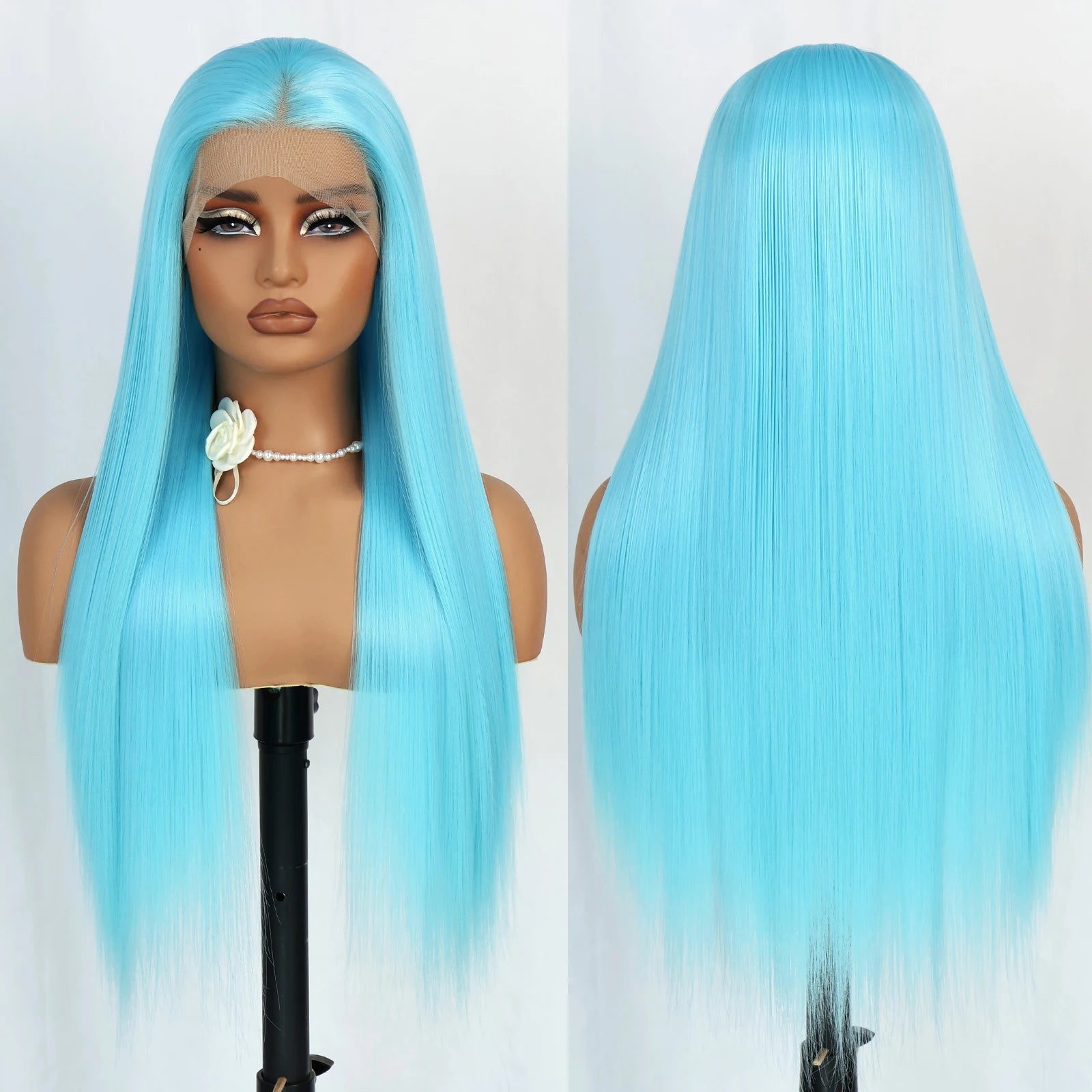 Aubree Synthetic Wigs Blue Hair