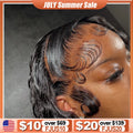 250% 13X4 HD Transparent Lace Full Frontal Wig Water Wave Deep Part Curly Wigs 100% Human Hair Pre Plucked Remy Hair For Women