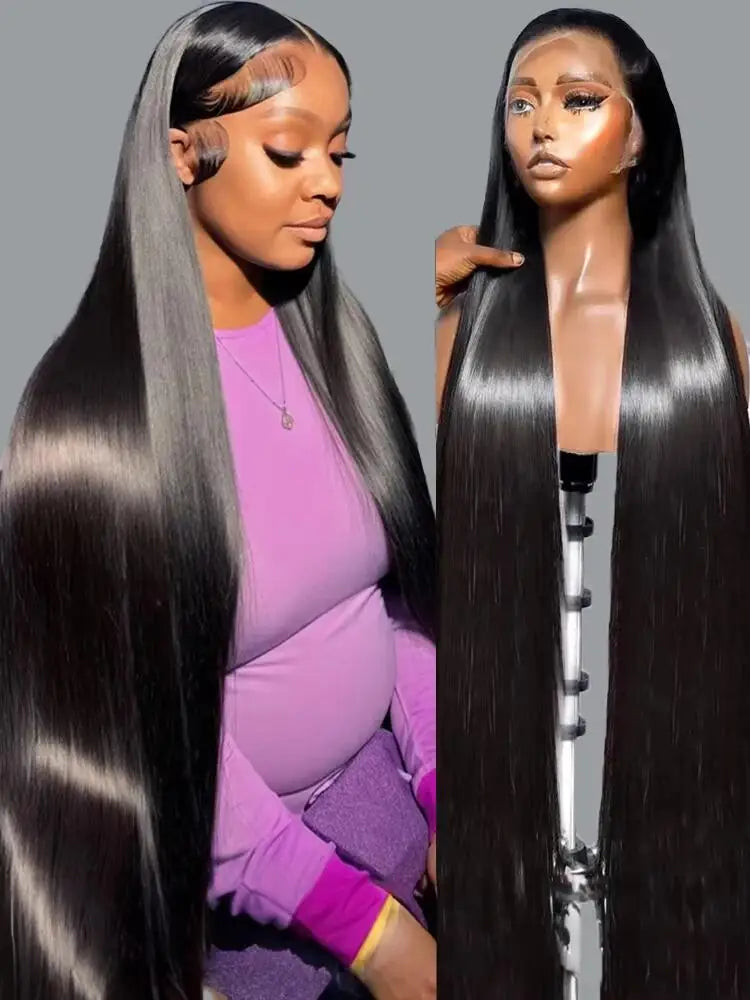 Bone Straight HD Transparent Lace Front Wigs