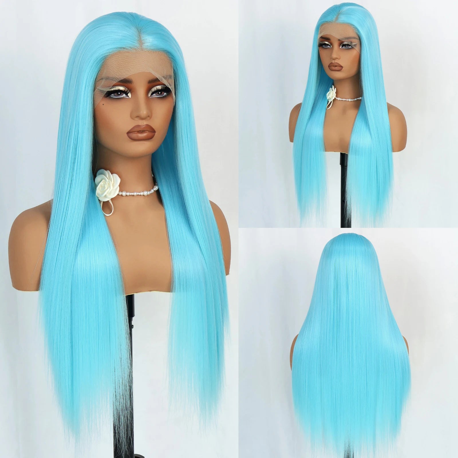Aubree Synthetic Wigs Blue Hair