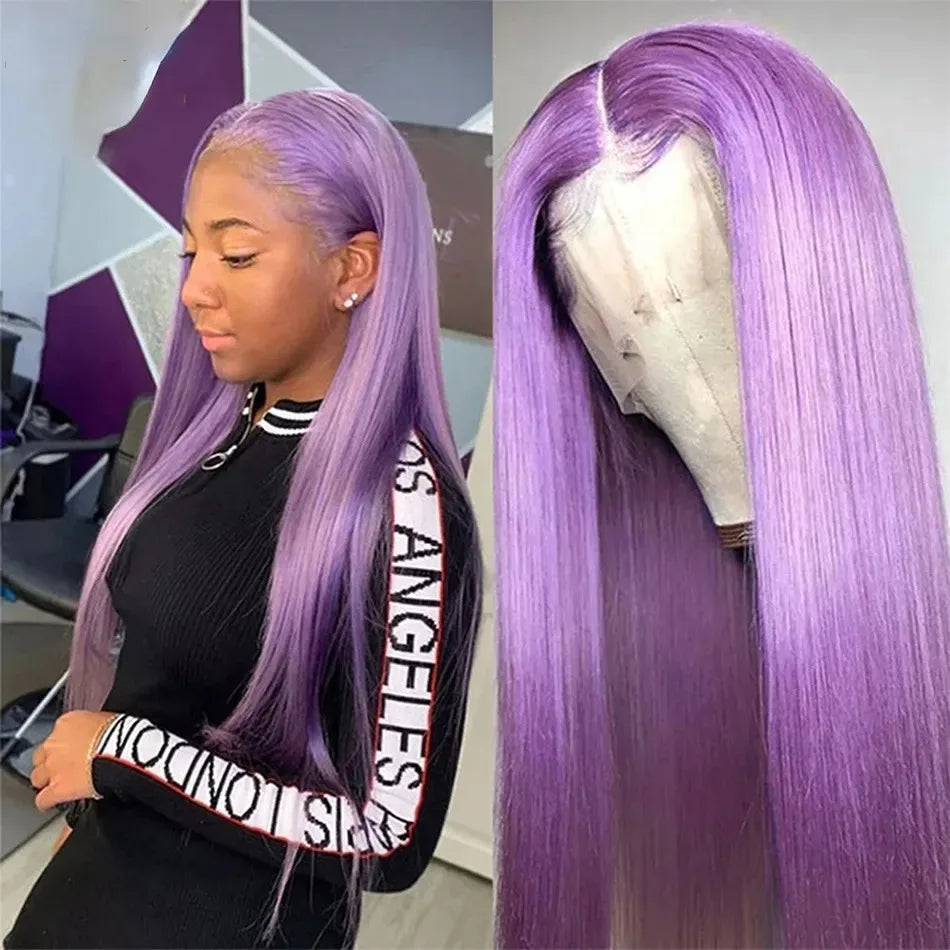 Platinum Blonde Straight Lace Front Wig Pre Plucked Ready to Wear 13x4 HD Glueless Synthetic Lace Frontal Wig for Women Cosplay