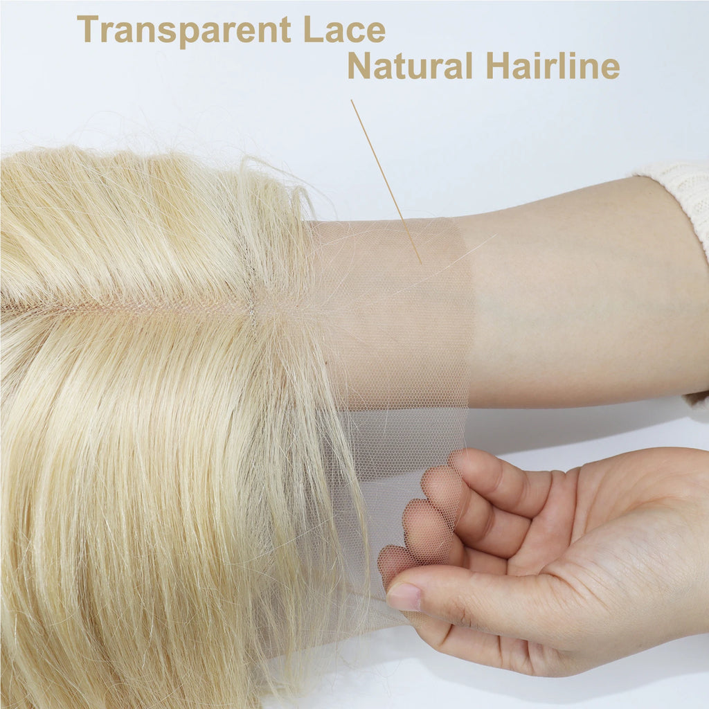 Light Blonde Human Hair Wig Full Lace Silk