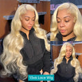 Human Hair Body Wave Blonde Lace Frontal Wigs