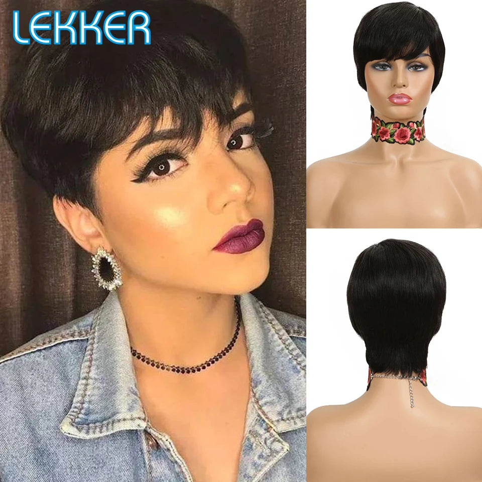Lekker Clearance 613 Blonde Short Pixie Cut Bob 100% Human Hair Wigs For Women Brazilian Remy Hair Full Machine Made Cheap Wig