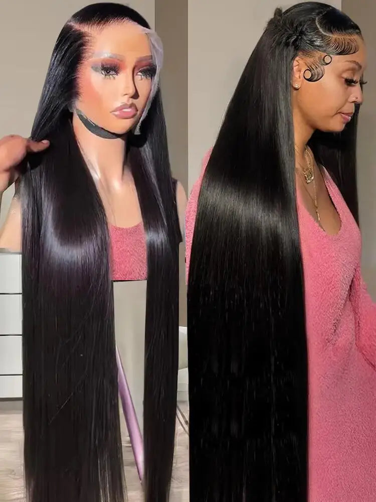 Bone Straight HD Transparent Lace Front Wigs