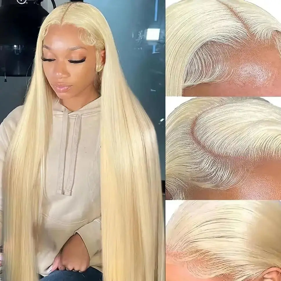 Blue Wig Straight Lace Front Wig HD Transparent Lace Frontal Wig PrePlucked Synthetic High Quality Heat Resistant Daily Cosplay