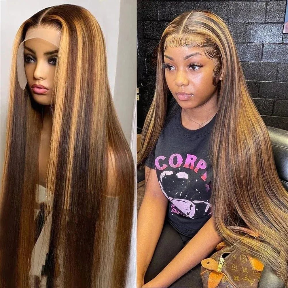 Blue Wig Straight Lace Front Wig HD Transparent Lace Frontal Wig PrePlucked Synthetic High Quality Heat Resistant Daily Cosplay