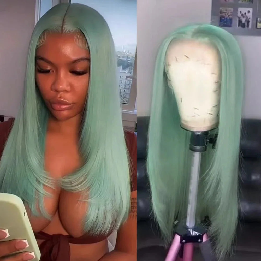 Pink Wig Layered Cut Straight Lace Front Wig PrePlucked 13x4 HD Lace Frontal Wig Synthetic And Blend High Quality Daily Cosplay
