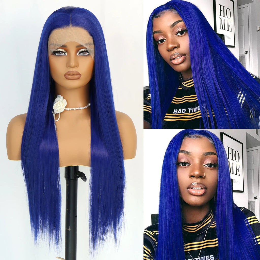 Aubree Synthetic Wigs Blue Hair