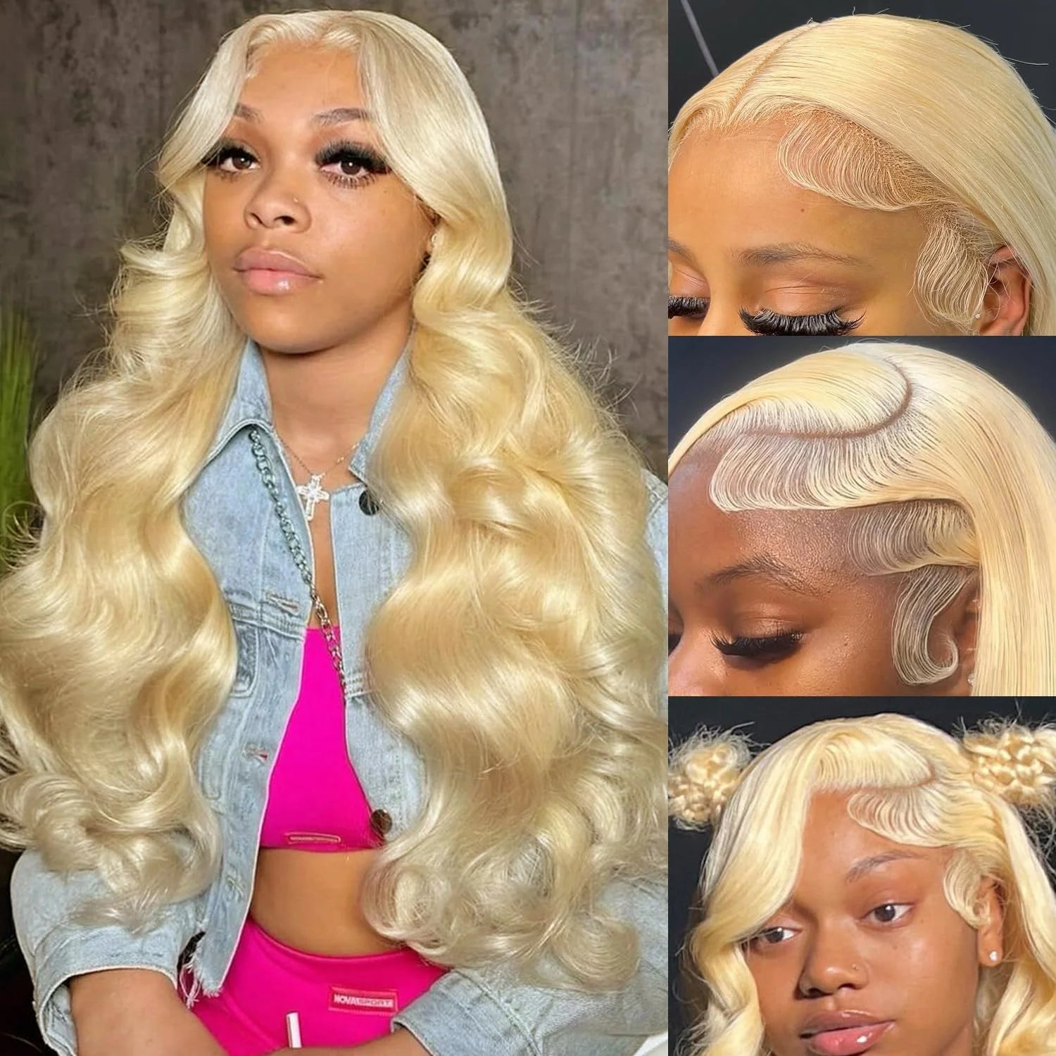 Human Hair Body Wave Blonde Lace Frontal Wigs