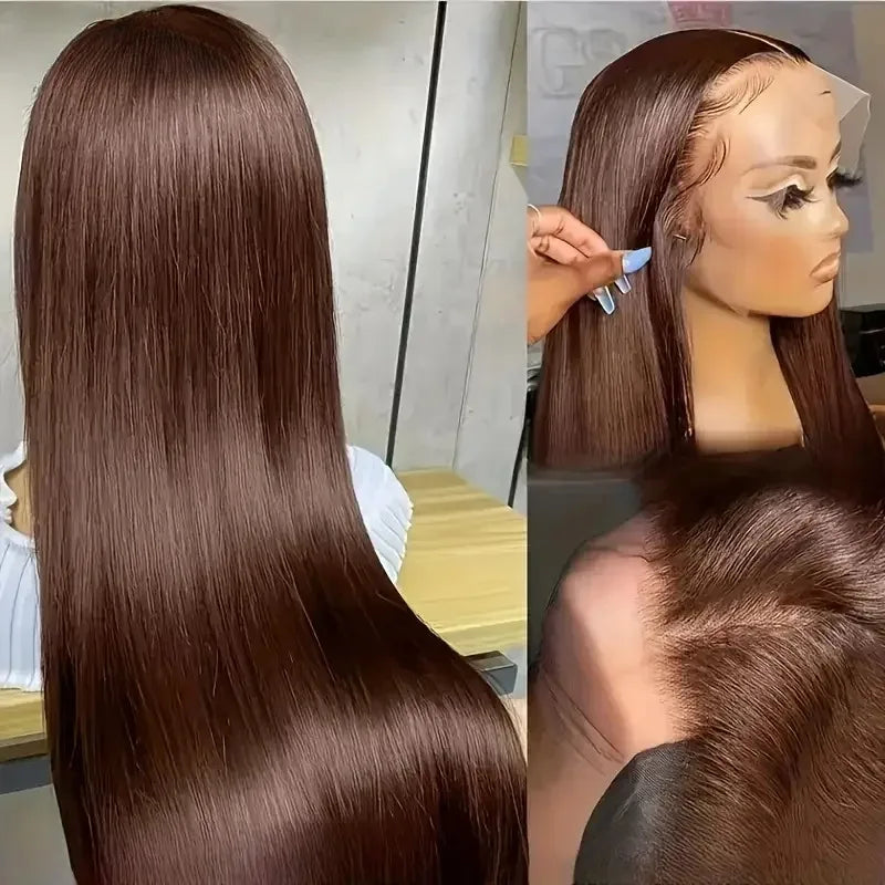 Blue Wig Straight Lace Front Wig HD Transparent Lace Frontal Wig PrePlucked Synthetic High Quality Heat Resistant Daily Cosplay