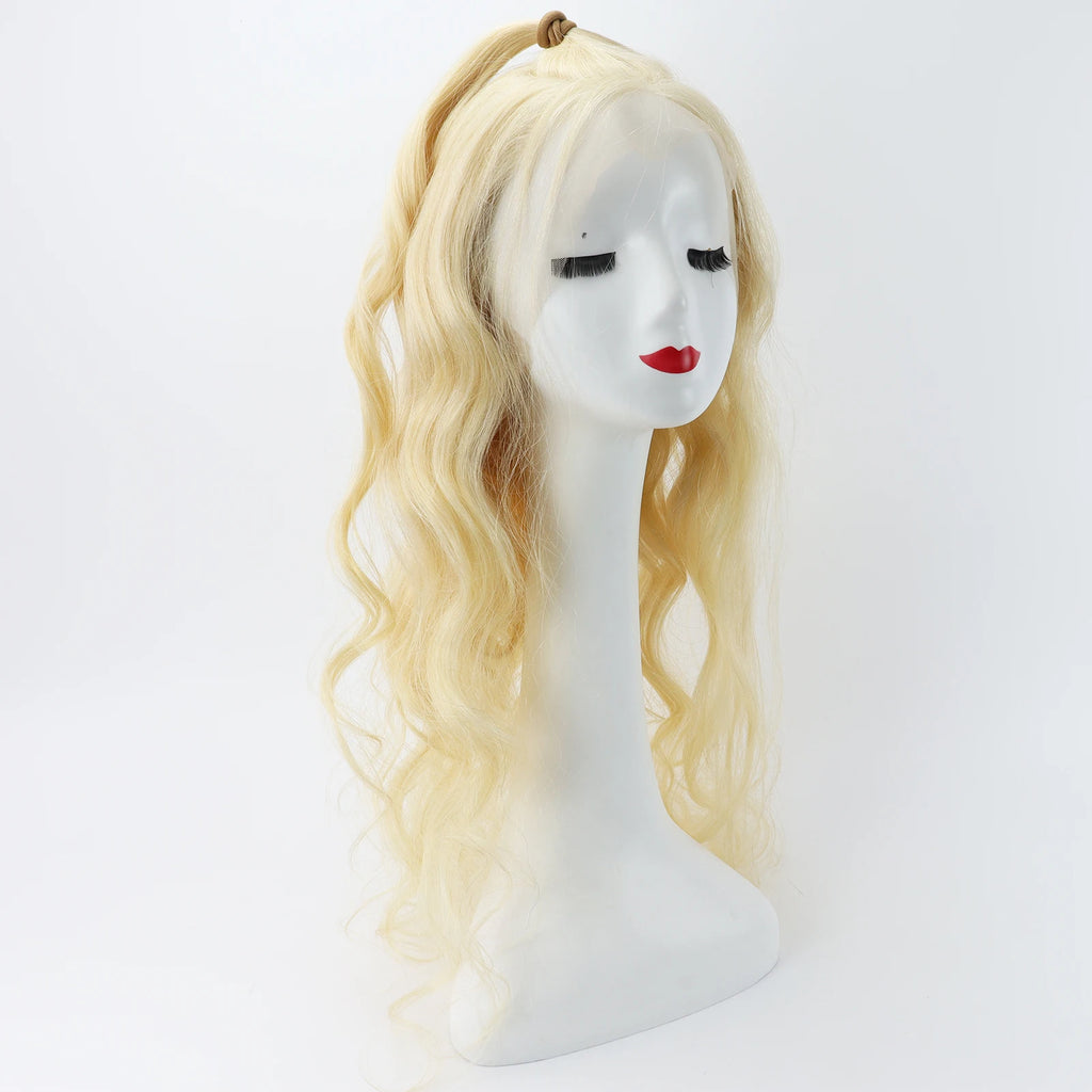 Light Blonde Human Hair Wig Full Lace Silk