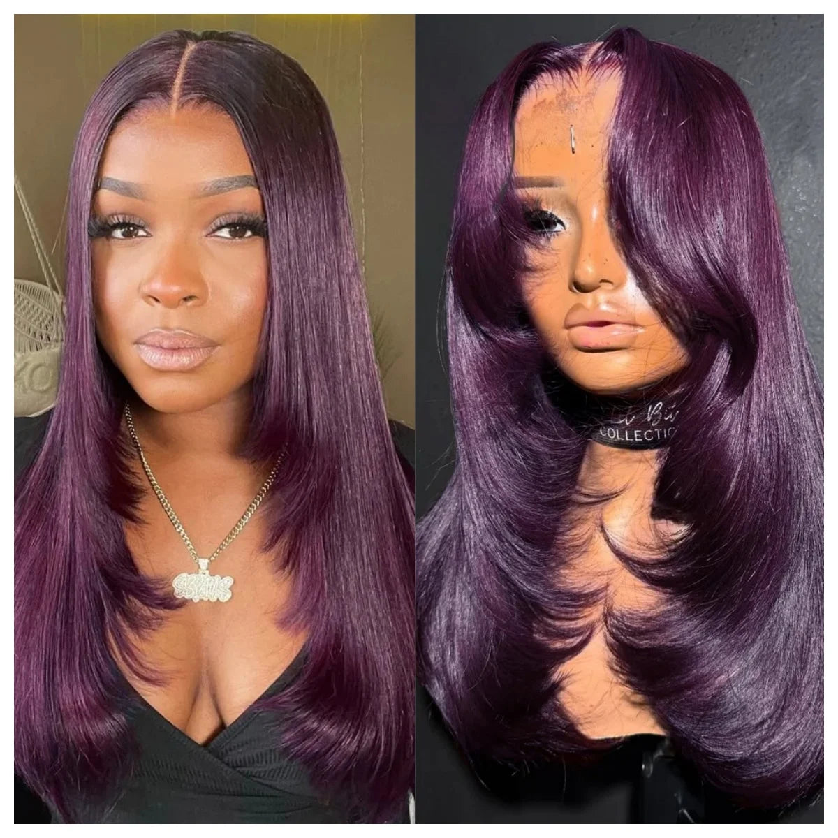Pink Wig Layered Cut Straight Lace Front Wig PrePlucked 13x4 HD Lace Frontal Wig Synthetic And Blend High Quality Daily Cosplay
