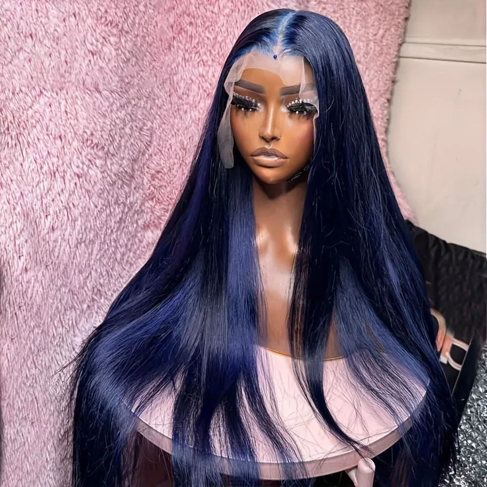 Grey Colored Straight Lace Front Wigs 13x4 180 Density PrePlucked Hd Lace Frontal Wigs Glueless For Women Synthetic And Blend