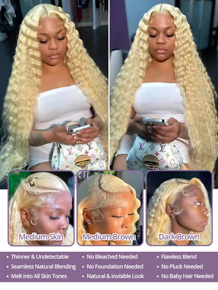 Blonde Deep Wave Wig Human Hair