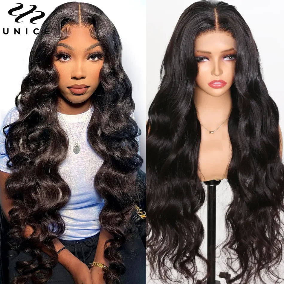 Natural Black Body Wave / Straight / Curly 100% Human Hair Wigs