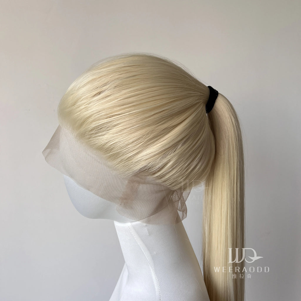 Light Blonde Color Synthetic Full Lace Wigs for Black Women Heat Resistant 26 Inch Long Straight Full Hand Tied Free Part 150%
