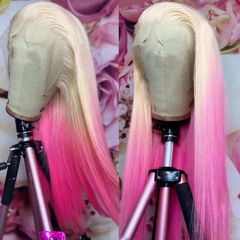 Grey Colored Straight Lace Front Wigs 13x4 180 Density PrePlucked Hd Lace Frontal Wigs Glueless For Women Synthetic And Blend