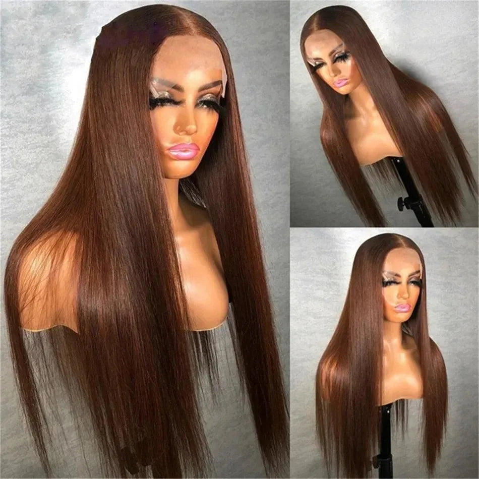 Platinum Blonde Straight Lace Front Wig Pre Plucked Ready to Wear 13x4 HD Glueless Synthetic Lace Frontal Wig for Women Cosplay