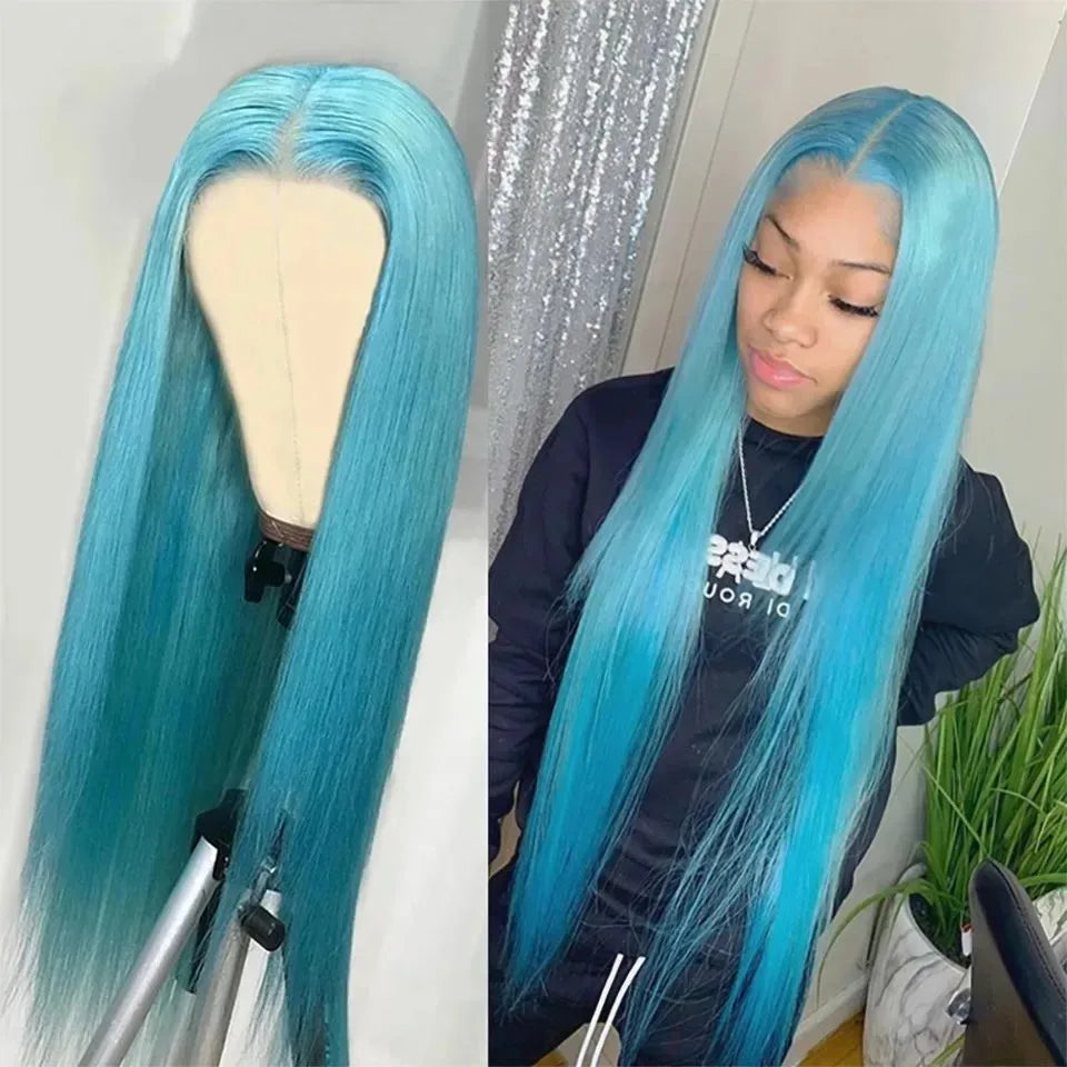 Grey Colored Straight Lace Front Wigs 13x4 180 Density PrePlucked Hd Lace Frontal Wigs Glueless For Women Synthetic And Blend