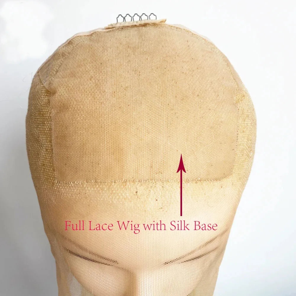 Light Blonde Human Hair Wig Full Lace Silk