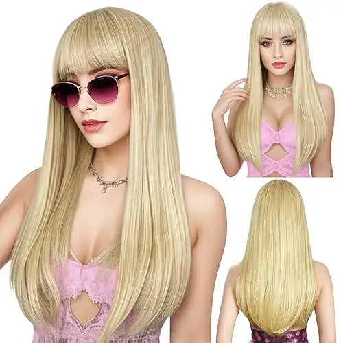 Red wine color synthetic wig with long curly hair