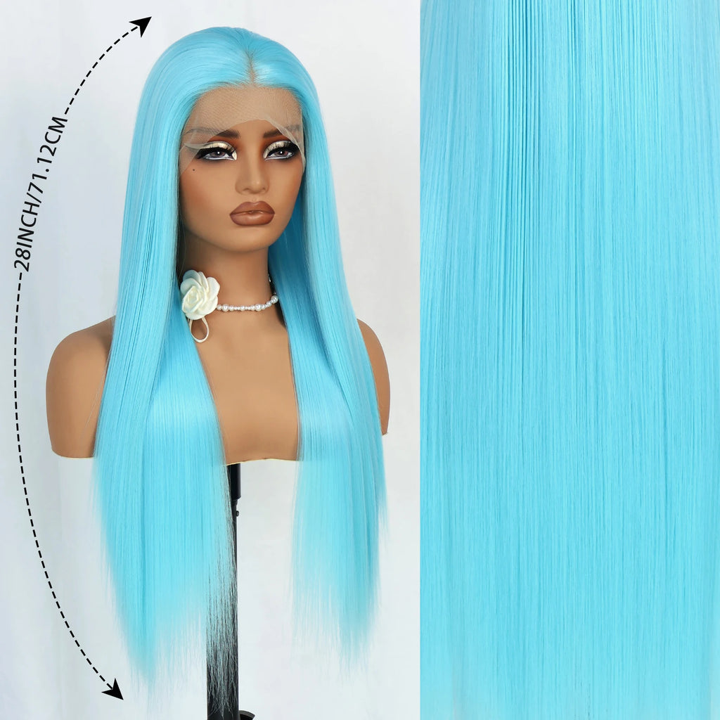 Aubree Synthetic Wigs Blue Hair