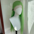 Light Green 13x4 Synthetic Lace Front Wig for Women 26 Inch Long Straight Glueless Wigs Heat Resistant Wig Free Part 150 Density