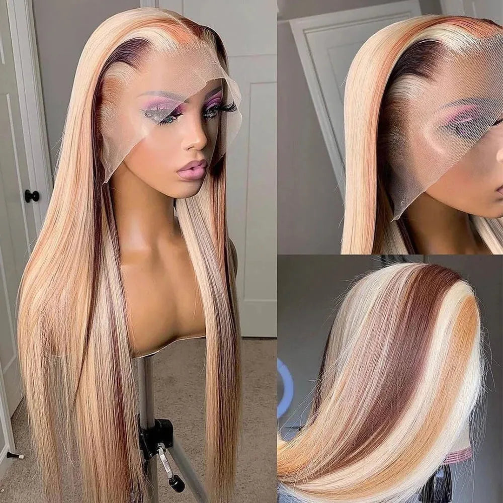 Grey Colored Straight Lace Front Wigs 13x4 180 Density PrePlucked Hd Lace Frontal Wigs Glueless For Women Synthetic And Blend