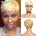 Lekker Clearance 613 Blonde Short Pixie Cut Bob 100% Human Hair Wigs For Women Brazilian Remy Hair Full Machine Made Cheap Wig