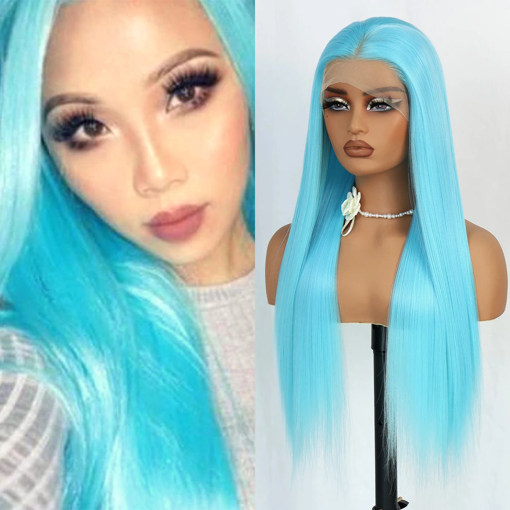 Aubree Synthetic Wigs Blue Hair