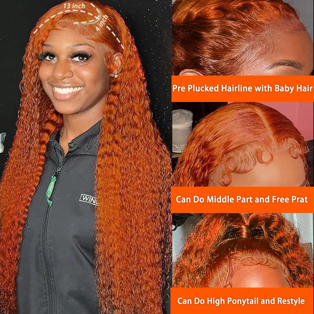 Ginger Orange Lace Front Wigs