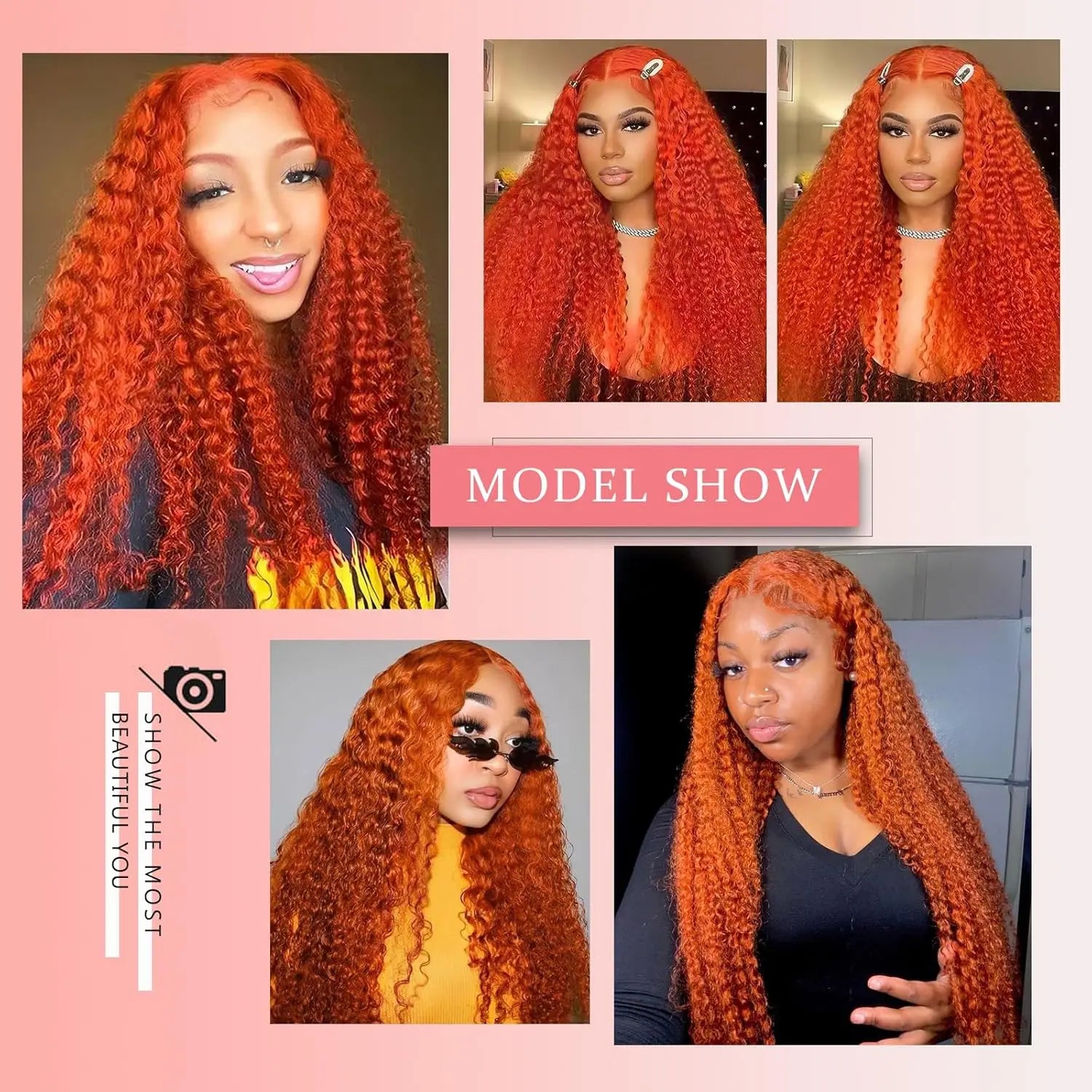 Ginger Orange Lace Front Wigs