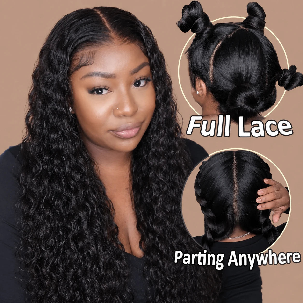 Premium 100% Human Hair Deep Wave Real Full Lace Wigs Brazilian Curly Front Wig PrePlucked Invisible Fake Scalp Salon Quality