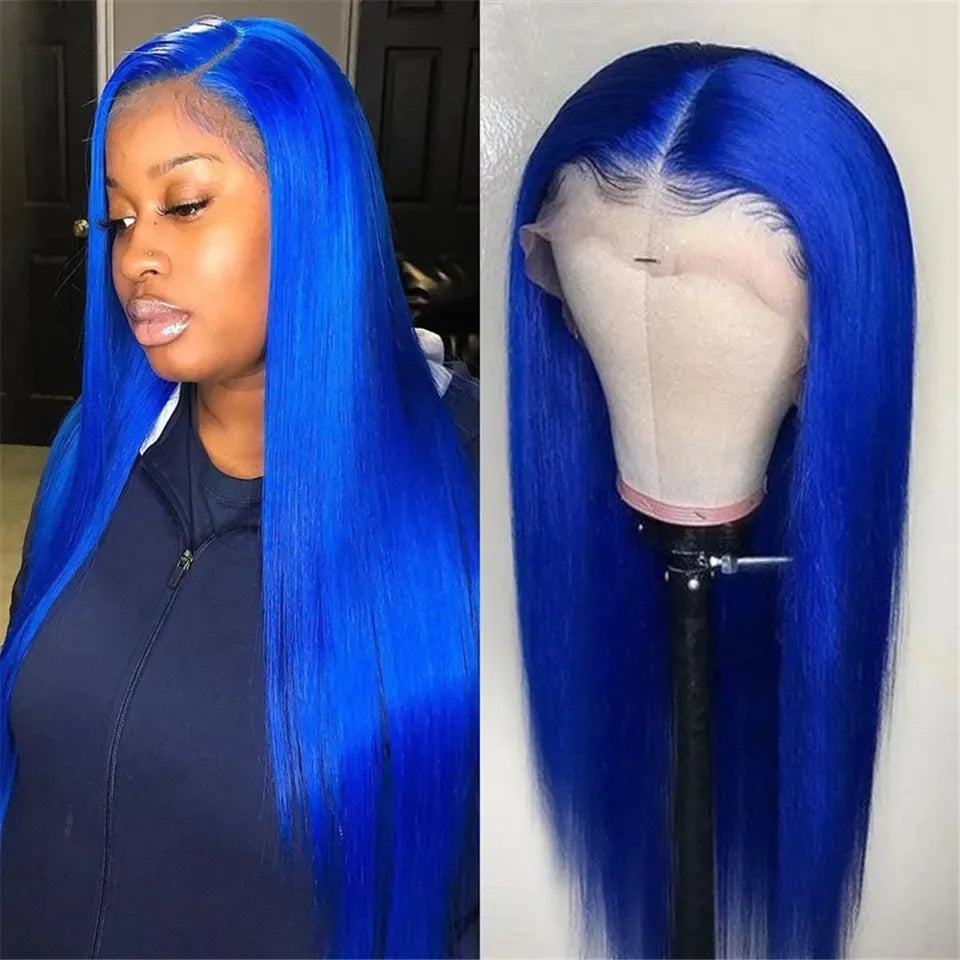 Platinum Blonde Straight Lace Front Wig Pre Plucked Ready to Wear 13x4 HD Glueless Synthetic Lace Frontal Wig for Women Cosplay