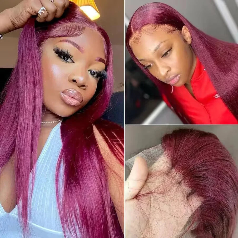 Burgundy 13x4 HD Lace Frontal Human Hair Wig