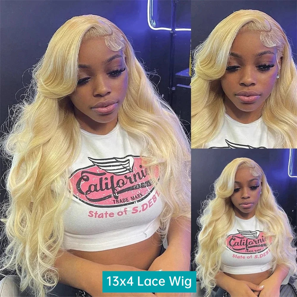 Human Hair Body Wave Blonde Lace Frontal Wigs