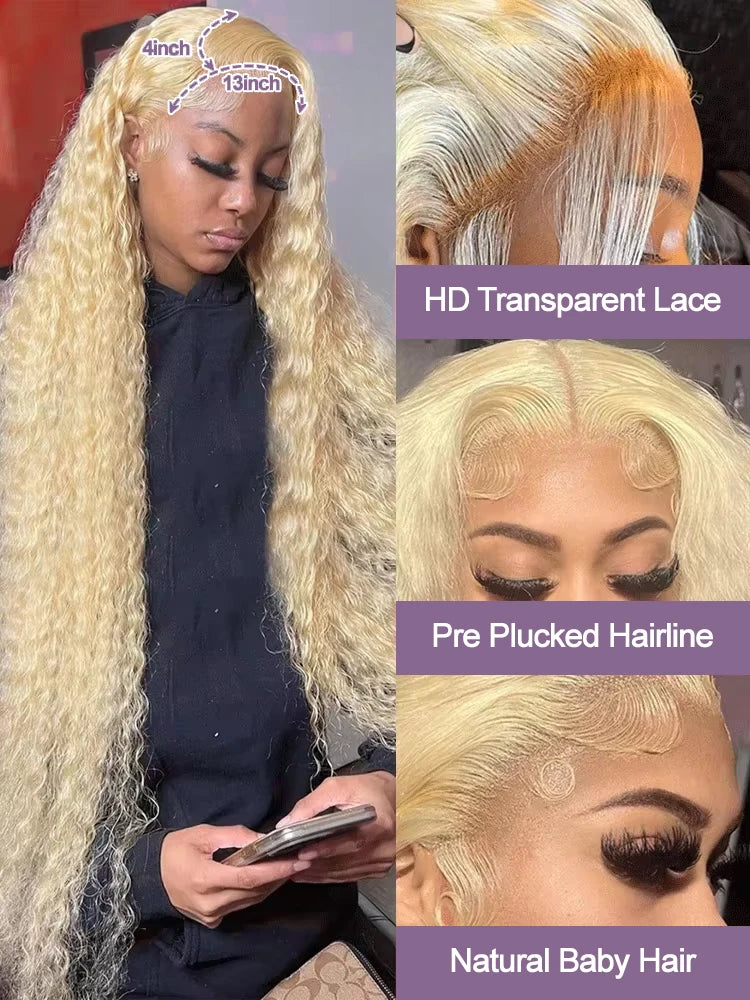 Blonde Deep Wave Wig Human Hair