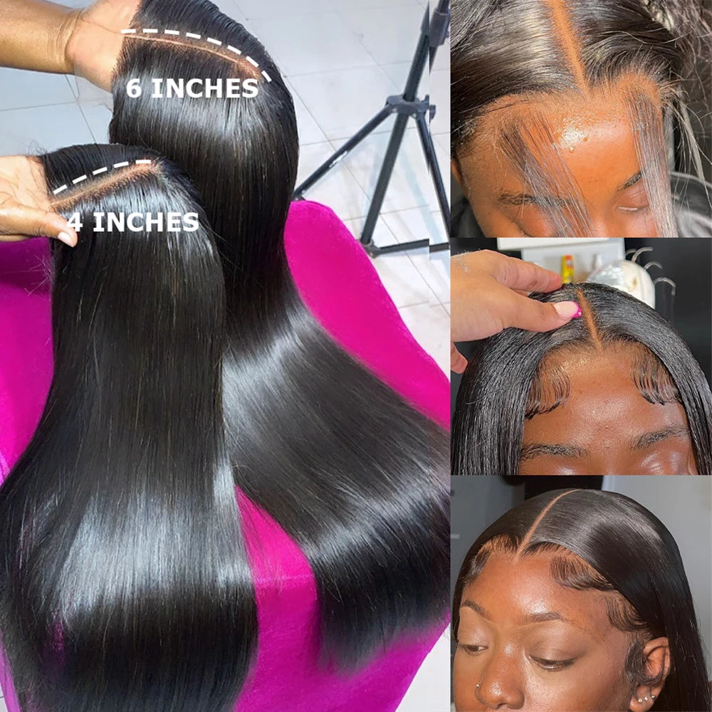 200% Real Density Bone Straight Hd Transparent 13x6 Hd Lace Frontal Wig Brazilian 13x4 Hd Lace Front Human Hair Wigs For Women