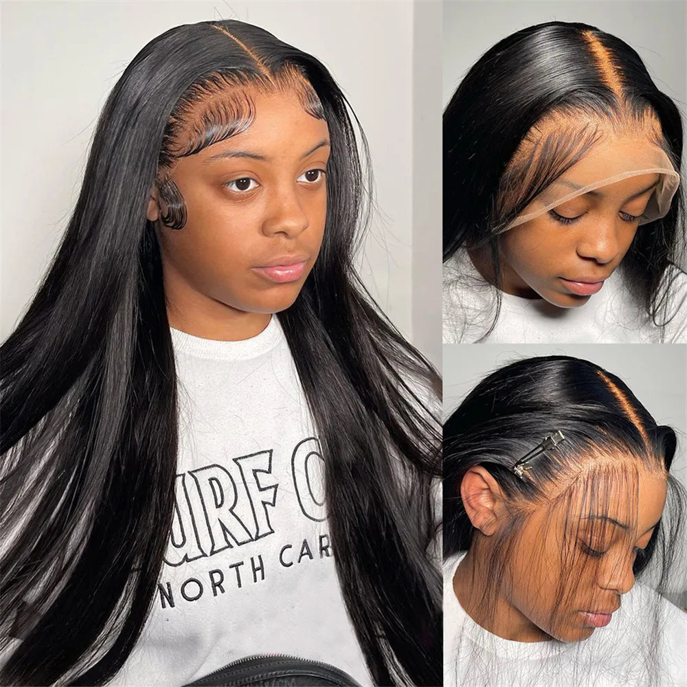 200% Real Density Bone Straight Hd Transparent 13x6 Hd Lace Frontal Wig Brazilian 13x4 Hd Lace Front Human Hair Wigs For Women