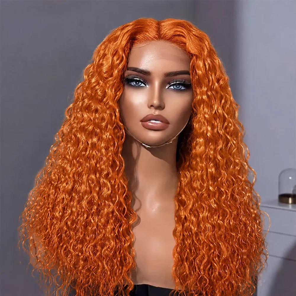 Orange Ginger Deep Curly Wigs